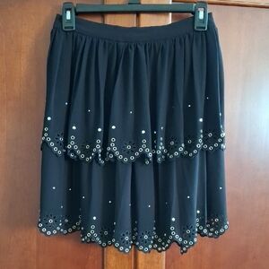 Michael Kors Black Skirt with Eyelet Accents